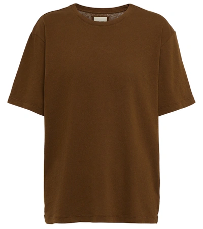 Shop Khaite Mae Cotton Jersey T-shirt In Olive