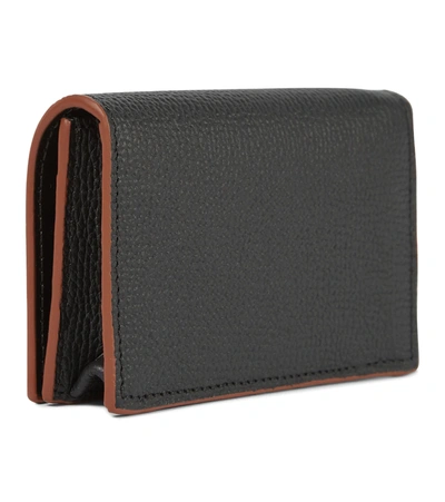 Shop Loewe Anagram Leather Cardholder In Black