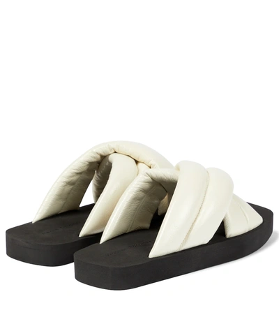 Shop Proenza Schouler Crossover Leather Slides In Cream
