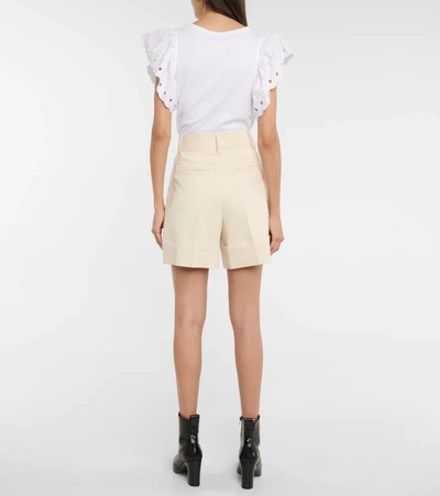 Shop See By Chloé Cotton-blend Bermuda Shorts In Milk