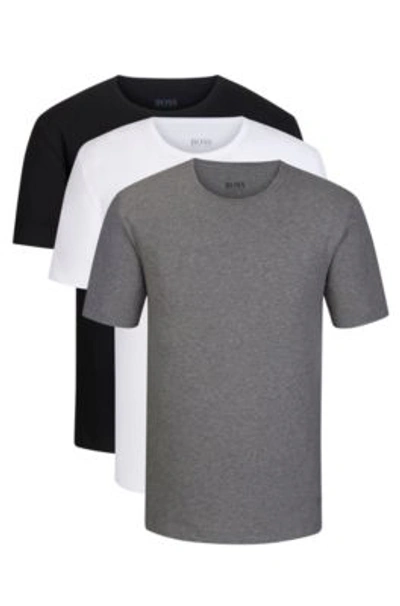 Shop Hugo Boss Three Pack Of Crew Neck Bodywear T Shirts In Cotton In Assorted-pre-pack