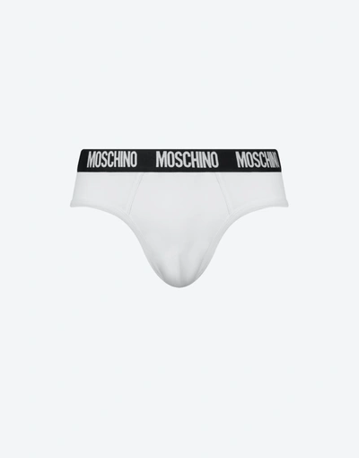 Shop Moschino Set Of 2 Logo Band Boxer In White