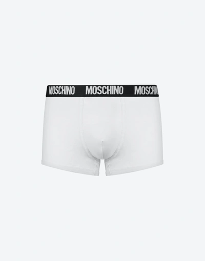 Shop Moschino Set Of 2 Logo Band Briefs In White