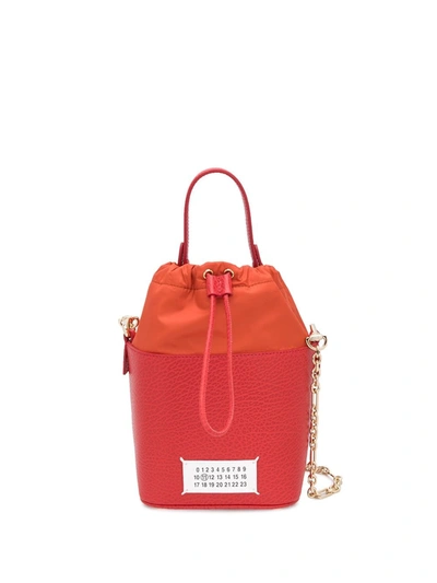 Shop Maison Margiela Bucket Bag With Application In Yellow & Orange
