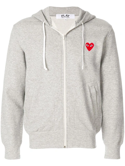 Shop Comme Des Garçons Play Sweatshirt With Applied Heart In Grey