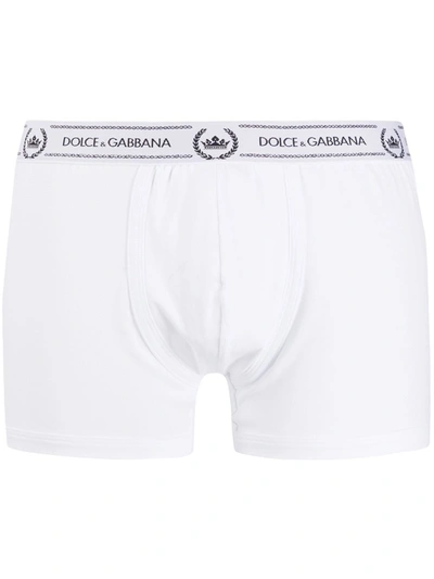 Shop Dolce & Gabbana Briefs With Print In White
