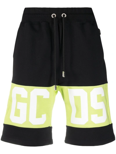 Shop Gcds Sports Shorts With Color-block Design In Yellow & Orange