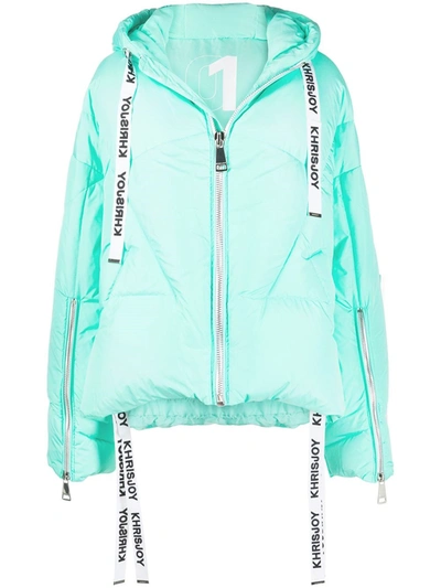 Shop Khrisjoy Khris Iconic Puffer Jacket In Blue