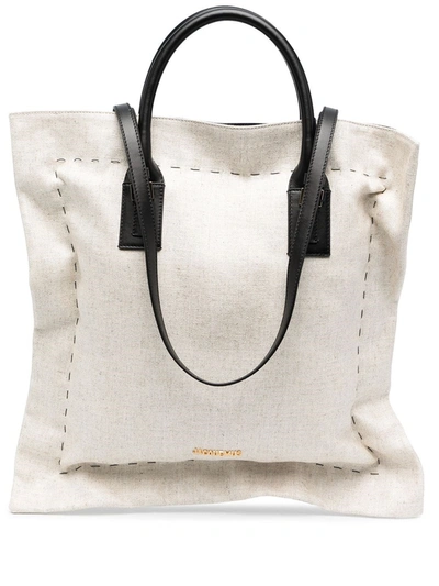 Shop Jacquemus Le Coussin Tote Bag In Nude & Neutrals