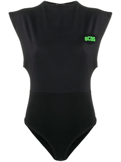 Shop Gcds Short-sleeved Bodysuit In Black
