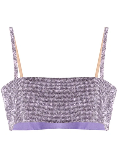 Shop Nué Charlotte Cropped Top With Decoration In Pink & Purple