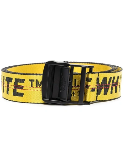 Shop Off-white Industrial Belt With Logo In Yellow & Orange