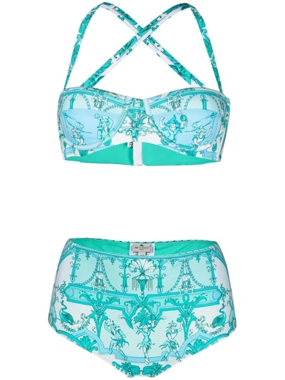 Shop Etro Scarf-print Bikini Set In Multicolour