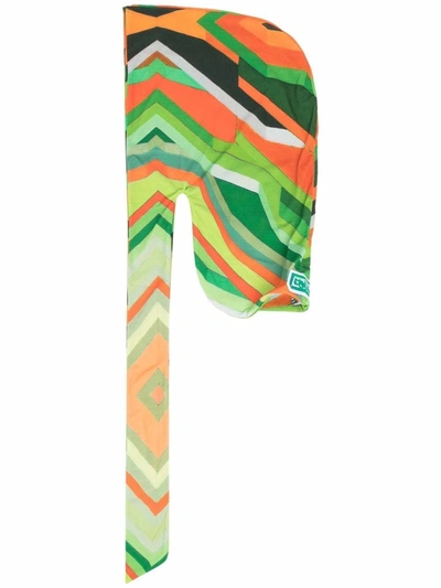 Shop Formy Studio Stripe-print Draped Hat In Green