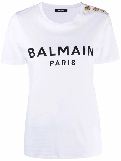 Shop Balmain Shirt With Print In White