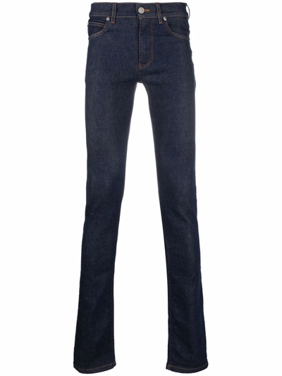 Shop Versace Skinny Jeans With Print In Blue