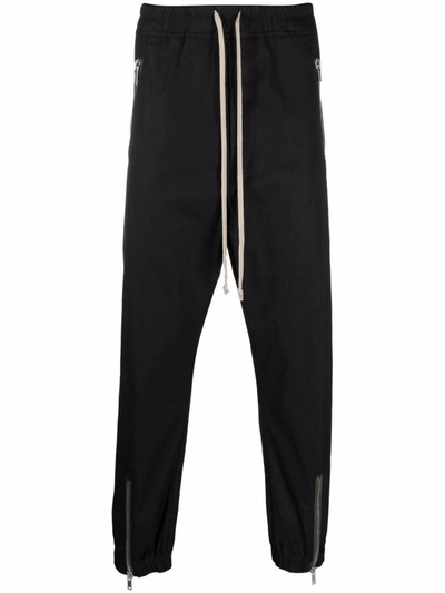 Shop Rick Owens Sports Trousers With Zip In Black