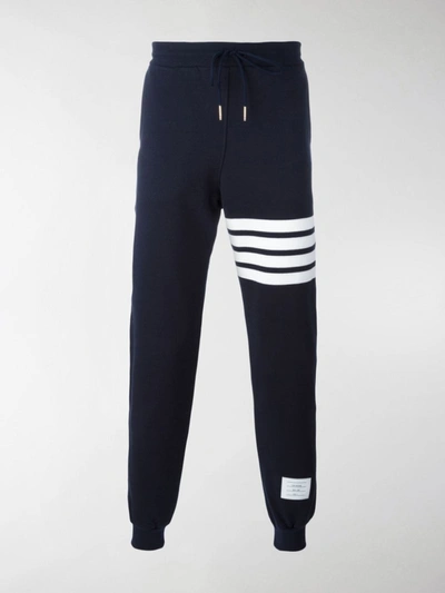 Shop Thom Browne Sweatpants With Logo In Blue