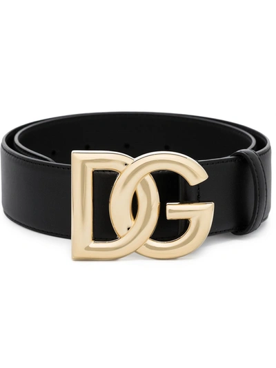 Shop Dolce & Gabbana Belt With Dg Logo In Black