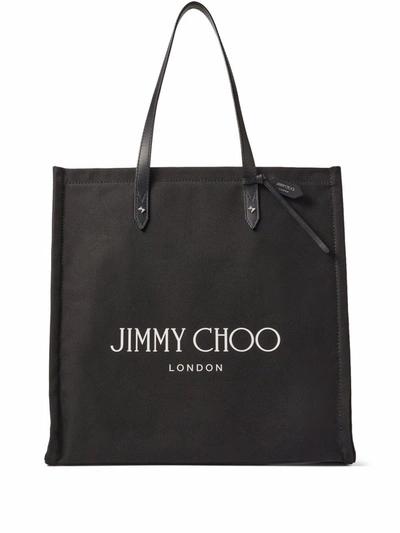 Shop Jimmy Choo Tote Bag With Print In Black