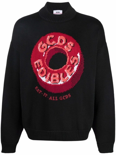 Shop Gcds Candy High Neck Sweater In Black