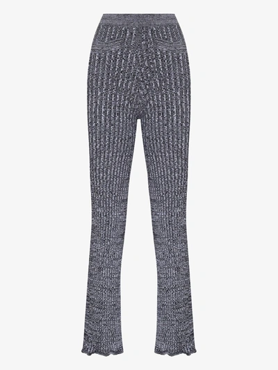 Shop Rabanne Flared Trousers In Grey