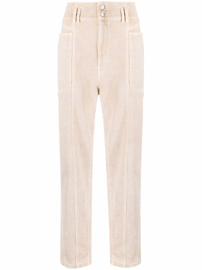 Shop Isabel Marant Étoile Straight High-waisted Jeans In Brown