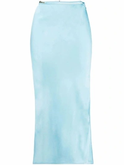 Shop Jacquemus La Jupe Notte Midi Skirt In Blue
