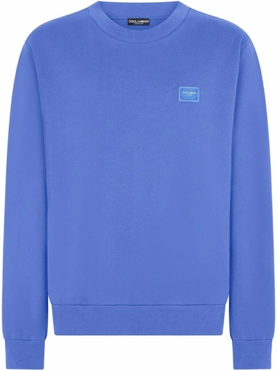 Shop Dolce & Gabbana Sweater With Application In Blue