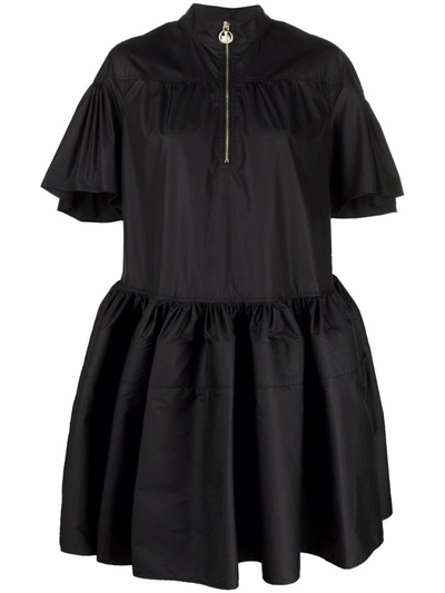 Shop Lanvin Dress With Ruffles In Black