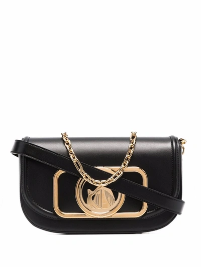 Shop Lanvin Shoulder Bag With Logo Plaque In Black