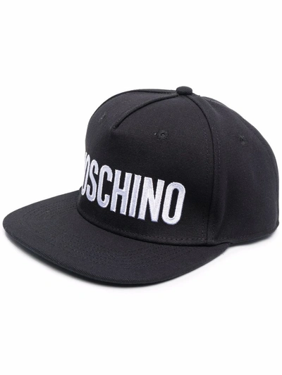 Shop Moschino Baseball Cap With Print In Black