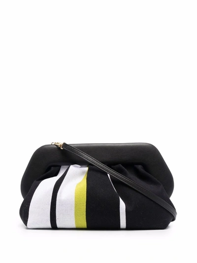 Shop Themoirè Bios Striped Shoulder Bag In Black