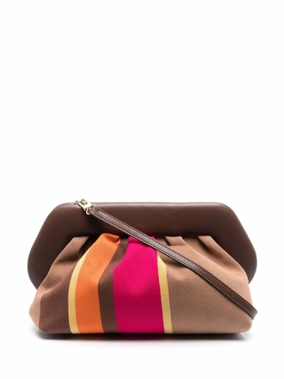 Shop Themoirè Bios Striped Shoulder Bag In Brown