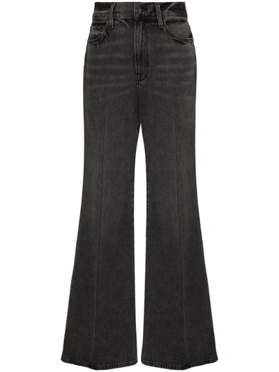 Shop Frame Le Palazzo Wide Leg Jeans In Grey