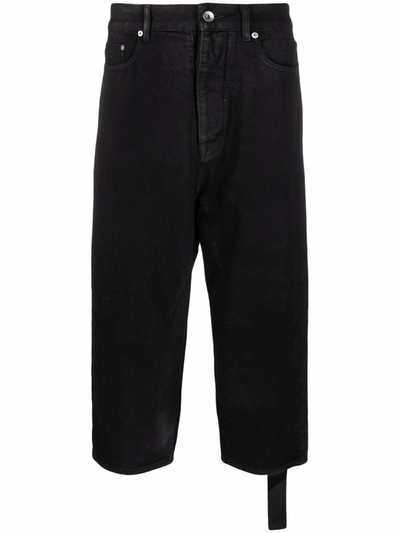 Shop Rick Owens Drkshdw Wide Leg Cropped Jeans In Black