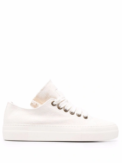 Shop Uma Wang Sneakers With Frayed Edges In White