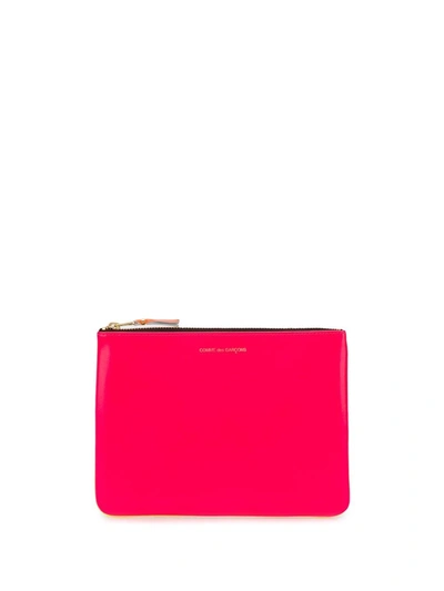 Shop Comme Des Garçons Wallet With Color-block Design In Yellow & Orange