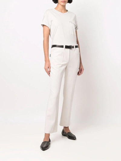 Shop Brunello Cucinelli Straight Cropped Jeans In White