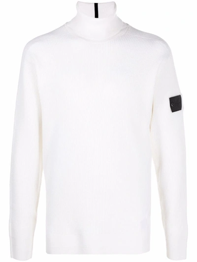 Shop Stone Island Shadow Project High Neck Sweater With Application In White
