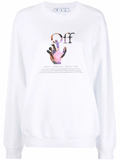 Shop Off-white Caravaggio Hand Logo-print Sweatshirt In White