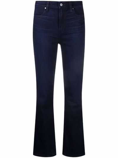 Shop Paige Cropped Jeans In Blue