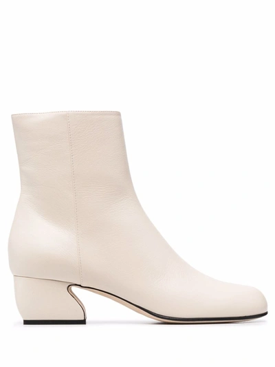 Shop Si Rossi Wide Heel Ankle Boots In Nude & Neutrals