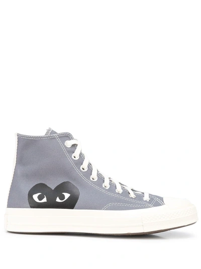 Shop Comme Des Garçons Play Comme Des Garçons X Converse All Star High-top Sneakers In Grey