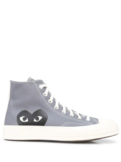 Comme Des Garçons Play Grey Converse Edition Half Heart Chuck 70 High  Sneakers | ModeSens