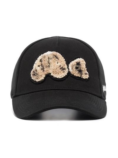 Shop Palm Angels Spray Bear Hat With Print In Black