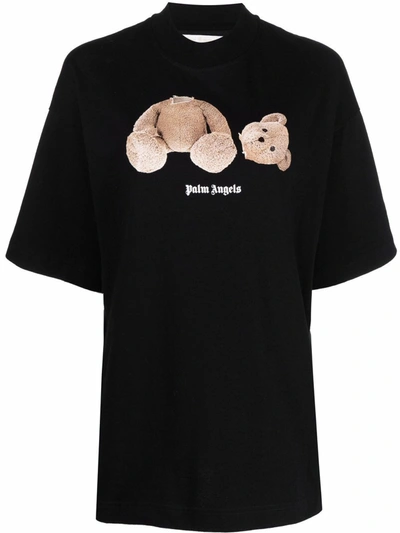 Shop Palm Angels Short-sleeved Teddy Bear T-shirt In Black