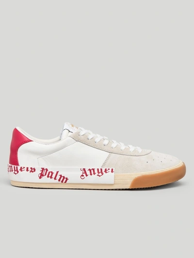 Shop Palm Angels New Vulcanized Suede / Calf Lea White Red