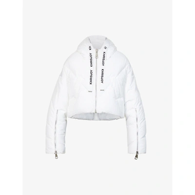 Shop Khrisjoy Khris Cropped Padded Shell-down Jacket In White