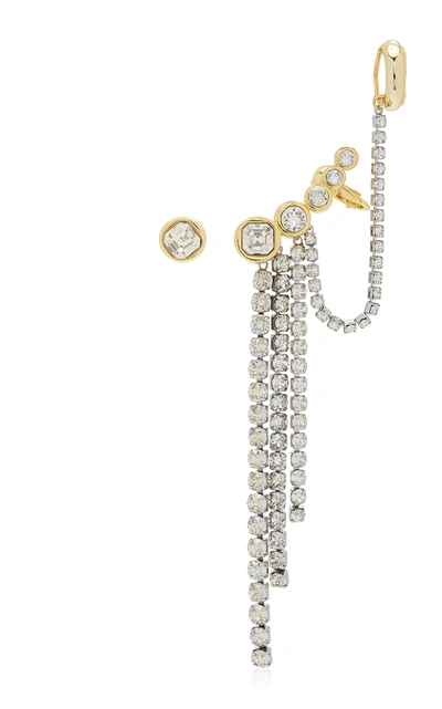 Shop Demarson Women's Elena 12k Gold-plated Crystal Single Earring In Silver
